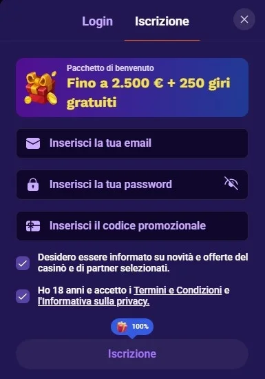 Liraspin Casino registrazione